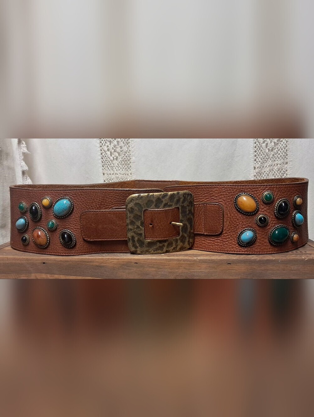 Vintage Leatherock Southwestern Statement Belt 45"
